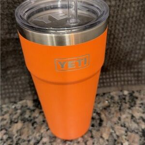 YETI Bright Orange Travel Mug with Lid